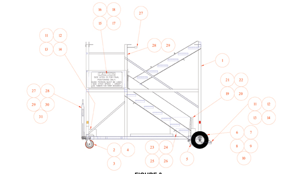 2099 HAB Wide Body Crew Stair - Lower Frame