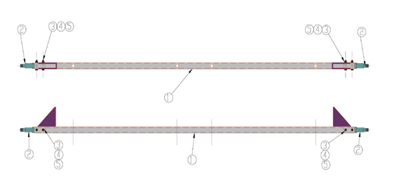 2099 HAB Wide Body Crew Stair - Rear Axle Assembly