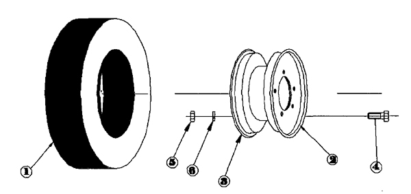 1215 Cargo Dolly - Wheel Assembly