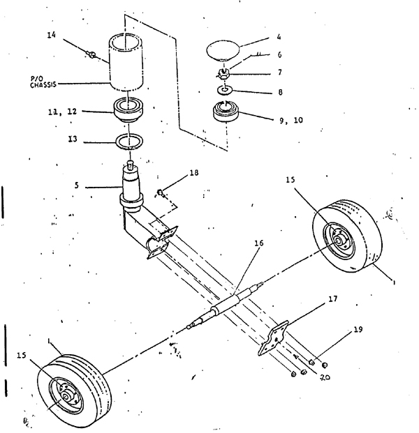 1213 Cargo Dolly - Front Caster Assembly