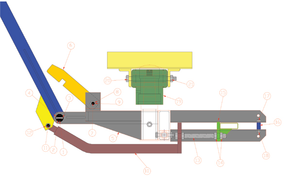 2043 AB Baggage Cart - Tongue and Brake Assembly