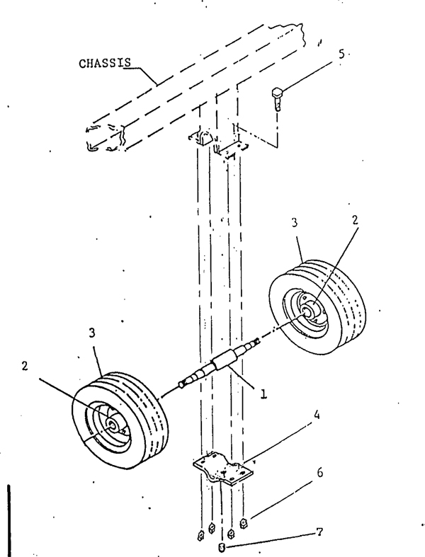 1213 Cargo Dolly - Rear Axle Assembly