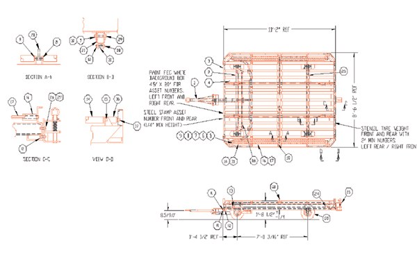 2093 AB LD3 Dolly With Tie Rod Ends