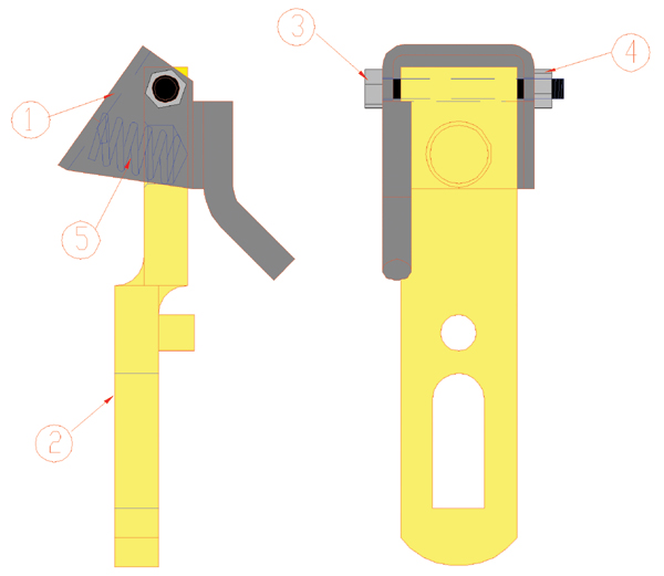 2093 AB LD3 Dolly With Tie Rod Ends - Outer Stop Assembly