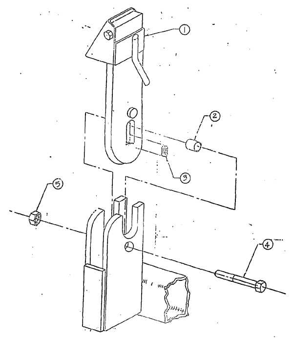 1213 Cargo Dolly - Flip Hat Stop Assembly - Straight Blade