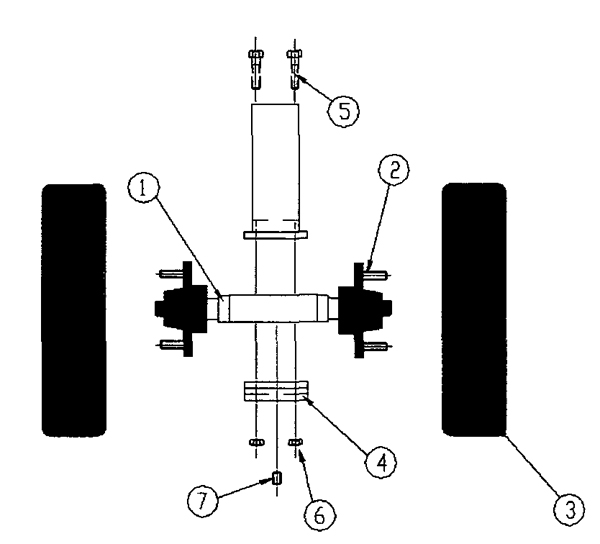 1215 Cargo Dolly - Rear Axle Assembly