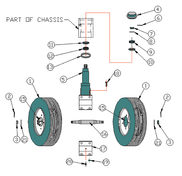 1225 ABG - Front Caster Assembly