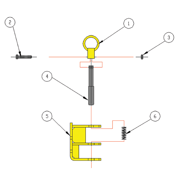 2093 AB LD3 Dolly With Tie Rod Ends - Rear Hitch Assembly