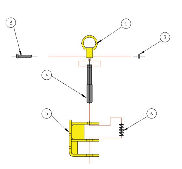 2093 ABS LD3 Dolly With Spherical Bearings - Rear Hitch Assembly