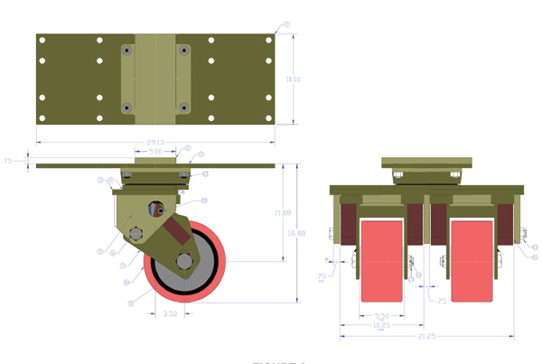 2094 AB-100 Ballast Trailer Only - Swivel Caster