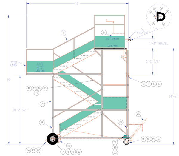 2099 Old Wide Body Crew Stair